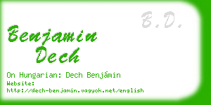 benjamin dech business card